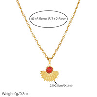 Collier vintage bohème plaqué or 18 carats avec turquoise pour femme, bijou cadeau, pendentif éventail soleil en acier inoxydable inaltérable