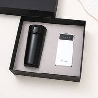 Coffret Cadeau d'Affaires : Tasse Isotherme à Affichage Numérique, Batterie Externe avec Câble de Données – Personnalisation Haut de Gamme pour Entreprises, Vente en Gros avec LOGO