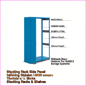 Fami Stacking <b>Rack</b> Side Panel 400mm Depth 1000mm Height Blue Ral5012 <b>For</b> <b>Storage</b> Systems - Product Image 3