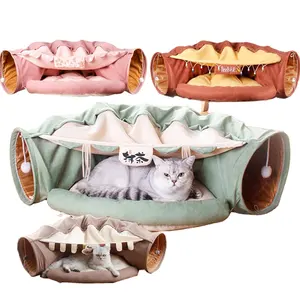 ペット製品折りたたみ式猫トンネル四季ローリンググラウンドおもちゃ猫ベッド折りたたみシェルネスト