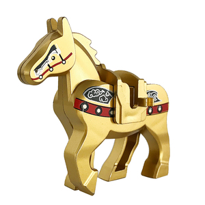 Blocs de construction - Accessoires de figurines de blocs de construction de tiers, équipement, chevaux de <span class=keywords><strong>guerre</strong></span> anciens à chevaucher, jouets de selle tricolores - Product Image 5