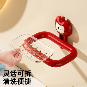 An Zhenya Suction Cup Soap Dish Rectangular Plastic Detachable Drainable For Bathroom Wall Mount - Product Image 4