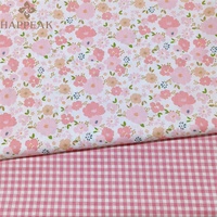 HAPPEAK Tissu en popeline de coton imprimé de luxe Textiles respirants tissés à carreaux floraux Tissus en coton pour vêtements