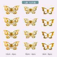 12 Stück/Beutel Schmetterlinge Tortendekoration Papier-Schmetterling Kuchendekoration Backzubehör Party Heim-Deko Dekorationen