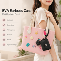 Étui de protection multifonctionnel en EVA rigide pour écouteurs sans fil, mini sac de rangement pour rouge à lèvres et brillant à lèvres, idéal pour les voyages en extérieur