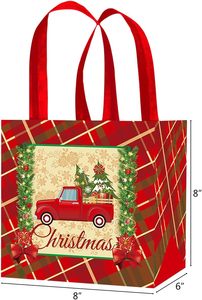 12 paquets <span class=keywords><strong>de</strong></span> noël vieil homme wapiti <span class=keywords><strong>voiture</strong></span> Plaid fête bas côté Non-tissé sac <span class=keywords><strong>à</strong></span> main fête <span class=keywords><strong>de</strong></span> Noël décorer des sacs Non tissés pour Noël - Product Image 2