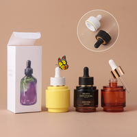 Emballage cosmétique de luxe en verre 15ml 30ml Rouge Vert Rose Personnalisé 1oz Flacons en verre avec compte-gouttes pour huile essentielle