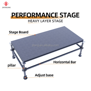 頑丈な折りたたみ式スチール合板ステージプラットフォーム、耐荷重500kg、モジュール式設計、屋外イベント向けの迅速な設置 - Product Image 5