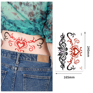 3D realista Sexy rojo <span class=keywords><strong>beso</strong></span> labio corazón tatuajes temporales impermeable falso cuerpo arte brazo boceto <span class=keywords><strong>tatuaje</strong></span> pegatinas para mujeres niñas - Product Image 1