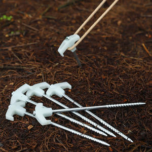 Piquets de tente qui brillent dans le noir, 25 cm, en acier, pour le camping, la fixation de bâches, résistants au vent, pour une utilisation en extérieur - Product Image 1