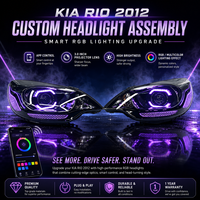Ensemble de phares LED à changement de couleur WRGB haute luminosité pour Kia Rio 2012, lentille de projecteur de 3,0 pouces, DRL modifié