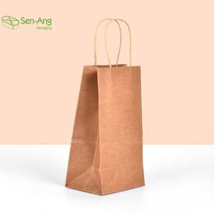 SenAng05 Cheap White Kraft Handle Custom Eco Friendly 12Cm Wholesale Paper <b>Bag</b> With Own Logo - Product Image 4