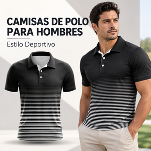 Chemises Polo pour Hommes à Rayures Dégradées, Polo de Golf Performance à Séchage Rapide, Logo Personnalisé, Fabricant de Vêtements de Sport - Product Image 1
