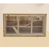 Cages pour animaux de compagnie en bois Hamster Caille Poulet Rudin Boîte d'élevage pour petit animal Logement
