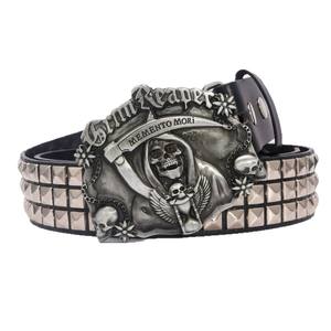 Alliage de Zinc crâne série <span class=keywords><strong>ceinture</strong></span> pour boucle hommes femmes Western Cowboy PU cuir ceintures luxe Rivet sous-culture <span class=keywords><strong>ceinture</strong></span> décontractée - Product Image 1