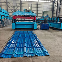 Machine de fabrication de tuiles trapézoïdales en acier prélaqué (PPGI) avec contrôle PLC, machine de fabrication de tuiles à emboîtement, machine de formage hydraulique pour toitures