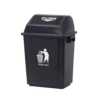 Poubelle de recyclage à couvercle rabattable 20L 40L 60L 100L, bac à déchets en plastique, poubelle commerciale, poubelle de garage