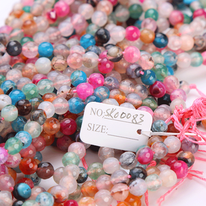 ลูกปัดพลอยอาเกตและคาร์เนเลียนทรงบริลเลียนต์คัทธรรมชาติสำหรับทำเครื่องประดับ ได้รับการรับรองจาก GIA สีฟ้า ขนาด 8 มม. ความสูง 1 มม. เส้นผ่านศูนย์กลางรู 1 มม. - Product Image 5