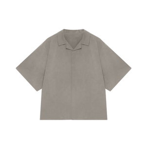 Último estilo Baggy Oversized Plain T Shirt Streetwear Sin botón Heavy Cotton Boxy Cropped Shirt Hombres - Product Image 4