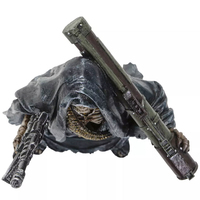 Statue personnalisée Saint de la Sainte Mort pour Halloween, figurine en résine du Grim Reaper avec mitrailleuses, figurines squelettes d'Halloween
