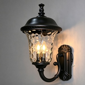 Matte Black Classic American <b>Outdoor</b> Garden Wall <b>Light</b> Waterproof E26/E27 IP65 LED Wall <b>Light</b> Warm <b>White</b> <b>Light</b> 5-year Warranty - Product Image 6