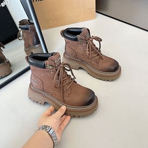 Autumn and Winter Unisex Motorcycle <b>Boots</b> Height-Increasing Lace up High Top Anti Slip <b>Boots</b> Outdoor <b>Work</b> <b>Boots</b> - Product Image 2