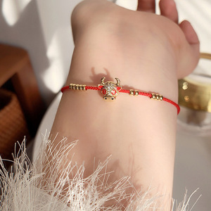 Zodiaco cinese Anno di Bue Anno Rosso Corda Sorella Braccialetto Del Braccialetto di Amicizia Braccialetto Fortunato <span class=keywords><strong>Fortuna</strong></span> <span class=keywords><strong>Braccialetti</strong></span> Registrabili - Product Image 4