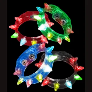 Led Colorful Flashing Night Light Wristband Light Up Toys Led Spike Bracelets Party Led Spike Bracelet