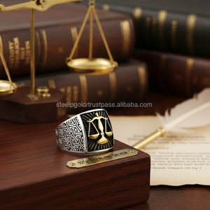 925K Sterling Silver Art Libra Men <b>Ring</b> - Product Image 3