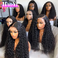 Pelucas de Cabello Humano Virgen 100% de Alta Calidad, Grado 12A, Doble Trama, Ondulado, sin Pegamento, con Encaje Transparente HD, Venta al por Mayor