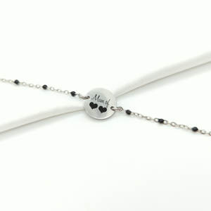 Bracelets personnalisés avec médaillon gravé et chaînes <span class=keywords><strong>de</strong></span> perles Bracelets <span class=keywords><strong>de</strong></span> bijoux pour <span class=keywords><strong>maman</strong></span> Cadeaux <span class=keywords><strong>de</strong></span> <span class=keywords><strong>naissance</strong></span> Cadeaux <span class=keywords><strong>de</strong></span> Saint-Valentin - Product Image 4