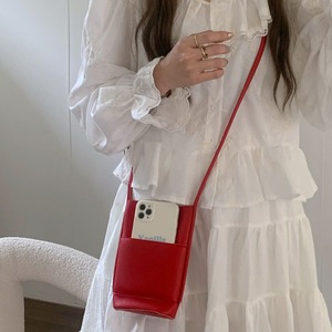 กระเป๋าใส่โทรศัพท์แบบสะพายข้างขนาดเล็กหนังนุ่มปิดด้วยแม่เหล็ก 7 นิ้วแบบพกพาใช้ได้ทุกวันสีแดงสีดำสีขาวสีชมพู - Product Image 2