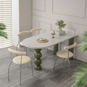 Mesa de Comedor de Cuarzo con Aspecto Cremoso, Estilo 2026, Diseño Alienígena, Mueble para el Hogar de Estilo Francés, Famoso en Internet - Product Image 4