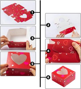 กล่องขนมวาเลนไทน์, กล่องคัพเค้กวันวาเลนไทน์, กล่องคุกกี้มีหน้าต่างสำหรับขนม<span class=keywords><strong>อบ</strong></span>ในวันหยุด, คุกกี้, โดนัท - Product Image 6