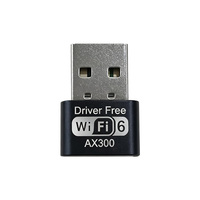 Mini Adaptador WiFi 6 USB AX300, Adaptador Inalámbrico de Doble Banda de 300 Mbps, Tarjeta de Red USB Plug and Play para Computadora de Escritorio y Portátil