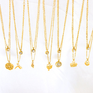 Conjunto de collar con colgante de cruz de acero inoxidable, diseño de corona de corazón, joyería de regalo para mujer, estilo minimalista a la moda - Product Image 1