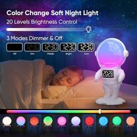 Pour astronaute lever du soleil réveil bruit blanc 30 sons apaisants 22 veilleuses à intensité variable pour Bluetooth double lumière de réveil numérique