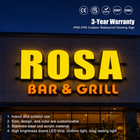 Panneau publicitaire lumineux LED personnalisé pour boutique de grillades, étanche, lettres 3D lumineuses, enseigne extérieure pour entreprise