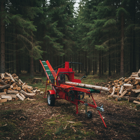 Machinerie forestière de haute qualité, processeur de bois de chauffage 20 tonnes, coupe et fendeuse de bois, moteur à essence 15 CV, pompe à engrenages