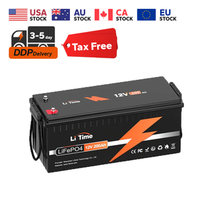 Bateria LiTime EU US STOCK Lifepo4 12v 200ah, Pacote de Bateria de Íon de Lítio Solar para Sistema de Armazenamento Solar Residencial, RV e Marinha - Product Image 1