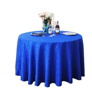 good quality Jacquard pattern 120 round table cloth royal blue round table clothes for wedding events 120 inch table covers