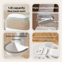 Distributeur automatique intelligent suspendu pour animaux de compagnie avec caméra 1080P, trémie visuelle de 1800 ml pour cages d'animaux de petite taille, chats et lapins