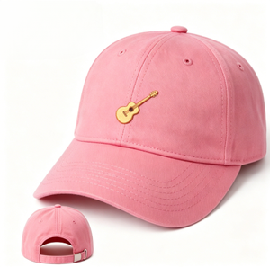 Gorra de Béisbol Bordada con Diseño de Guitarra, Estilo Dad Hat, de Algodón Lavado, Sin Estructura, con Visera Curva, Ajustable, para Hombre y Mujer - Product Image 1