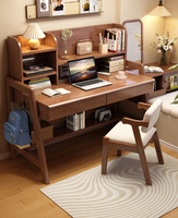 Bureau d'étude en bois massif avec étagère et hauteur réglable pour enfants et bureau à domicile - Vente en gros