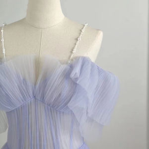 Sling gasa encaje una línea tul púrpura vestido de baile Sexy <span class=keywords><strong>boda</strong></span> aniversario <span class=keywords><strong>vestidos</strong></span> vestido para <span class=keywords><strong>boda</strong></span> <span class=keywords><strong>Playa</strong></span> Mujeres <span class=keywords><strong>2022</strong></span> - Product Image 2