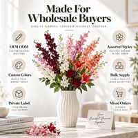 Großhandel Künstliche Blumenstiele Langstielige Polyester-Orchideen Rosen Lilien für Heimdekoration Blumenarrangements Individuelle Farben