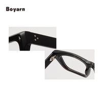 Boyarn Vintage bleu lumière bloc clair carré luxe rétro mode épais optique assorti haute qualité acétate monture de lunettes