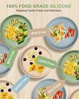 Assiette pour enfants en silicone de qualité alimentaire, sans BPA, ronde, empilable, réutilisable, facile à nettoyer, logos personnalisés, OEM, ODM, vente en gros
