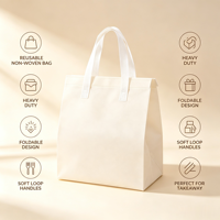 Sac isotherme auto-adhésif non tissé pour livraison de repas, sac fourre-tout thermique personnalisé avec logo, boîte d'emballage pour plats à emporter