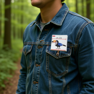 Patch thermoadhésif Ilan Parche Bird Design 10,2x5,4cm pour vêtements - Product Image 3